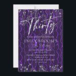 ARGENT 30e anniversaire violet pour son invitation<br><div class="desc">Extraordinaire 30e anniversaire Invitation avec étincelles et décoration or,  Ces Invitations de fête est un modèle imprimable pour Lui ou Elle et peut être customisé facilement et même imprimé physiquement.</div>