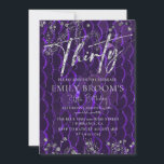 ARGENT 30e anniversaire violet pour son invitation<br><div class="desc">Extraordinaire 30e anniversaire Invitation avec étincelles et décoration or,  Ces Invitations de fête est un modèle imprimable pour Lui ou Elle et peut être customisé facilement et même imprimé physiquement.</div>