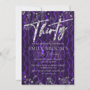 ARGENT 30e anniversaire violet pour son invitation