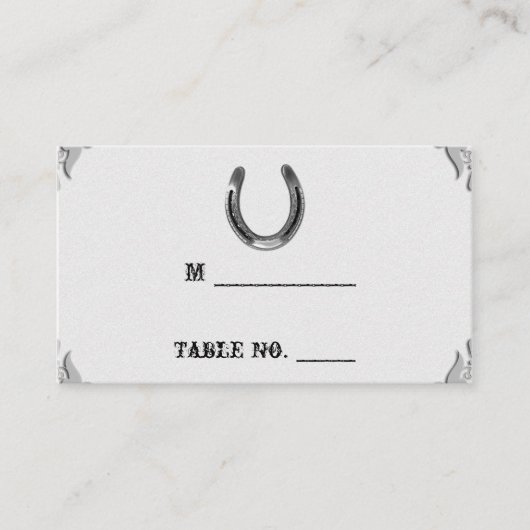 Argent à cheval sur Cartes de Mariage blanc (Devant)