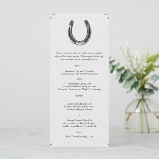 Argent à cheval sur le menu Mariage blanc (Debout devant)