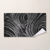 Argent abstrait de luxe sur le motif noir (Serviette à main)