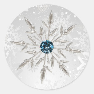 argent aqua flocons de neige autocollants de maria