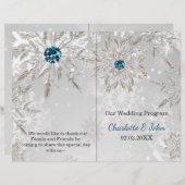 argent aqua snowflakes programme de mariage d'hive (Devant / Derrière)