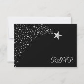 Argent Black Falling Stars Bat mitzvah RSVP (Devant)