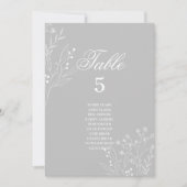 Argent Blanc Coin Floral Boho Cartes de sièges (Devant)
