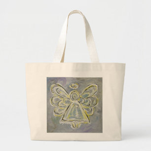 Argent Blanc Gardien Angel Art Sac fourre-tout per