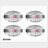 Argent Blanc Grain produit Étiquettes Coeurs roses (Feuille)