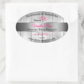 Argent Blanc Grain produit Étiquettes Coeurs roses (Sac)