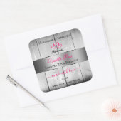 Argent Blanc Grain produit Étiquettes Coeurs roses (Enveloppe)