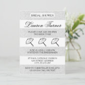 Argent&Blanc - Invitation de douche nuptiale (Debout devant)
