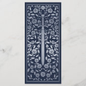 Argent Bleu Royal Médiéval Mariage plat menu plat (Dos)