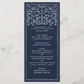 Argent Bleu Royal Médiéval Mariage plat menu plat (Devant)
