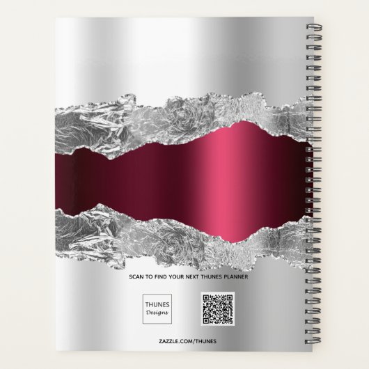 Argent burgundy agate nom de marbre script 2023 (Dos)