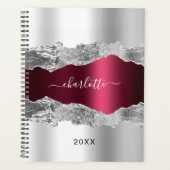 Argent burgundy agate nom de marbre script 2023 (Devant)