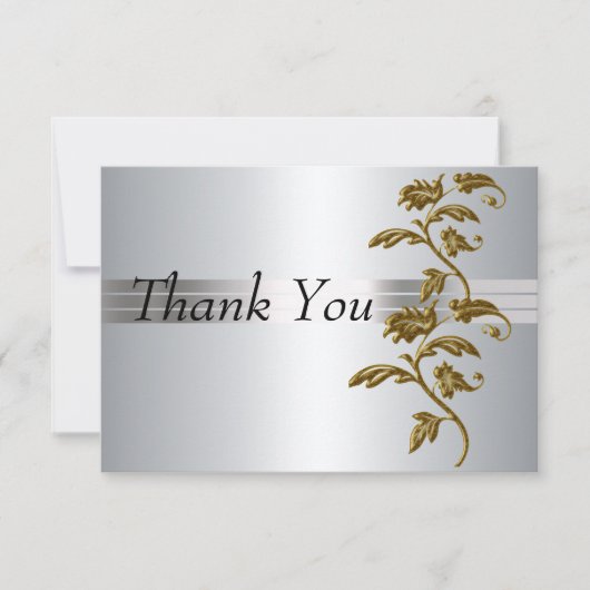 Argent carte de remerciements (Devant)