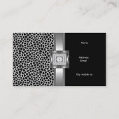 Argent carte de visite sur bijou en diamant noir g (Dos)