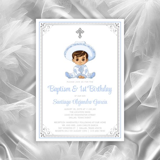Argent Charro Baptême & Invitation Anniversaire