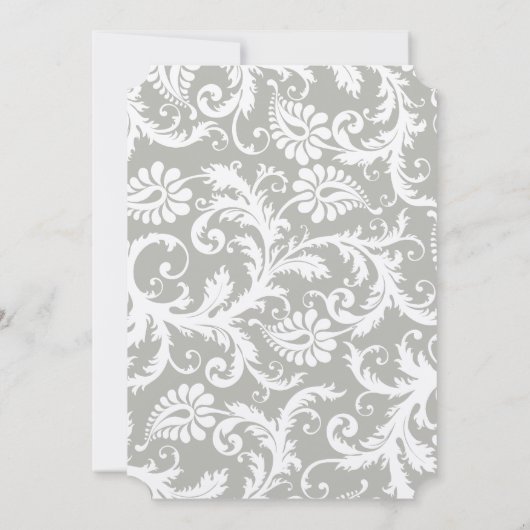 Argent Cloud gris Damask Jaune Faire-part de maria (Dos)