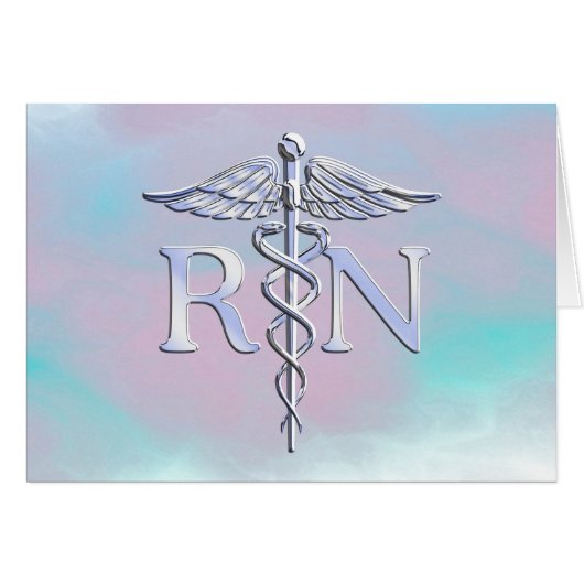 Argent comme RN Caduceus Médicale Mère Pearl (Devant horizontal)
