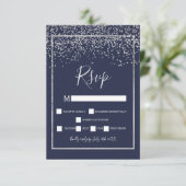 Argent confetti marine bleu typographie rsvp (Debout devant)