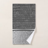 Argent Damask égyptien Hiéroglyphes Ensemble de se (Serviette à main)