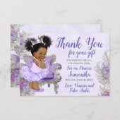 Argent de lavande de Merci de baby shower (Devant / Derrière)