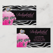 Argent de petit gâteau de rose de zèbre de carte (Devant / Derrière)