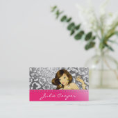 Argent de rose de léopard de femme de carte de (Debout devant)