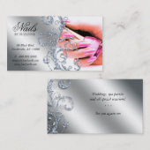 Argent de rose de parties scintillantes de carte (Devant / Derrière)