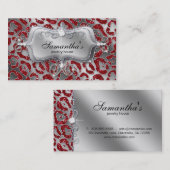 Argent de rouge de zèbre de carte de visite de (Devant / Derrière)