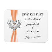 Argent De Ruban Orange Swans Enregistrer Le Magnet (Horizontal)