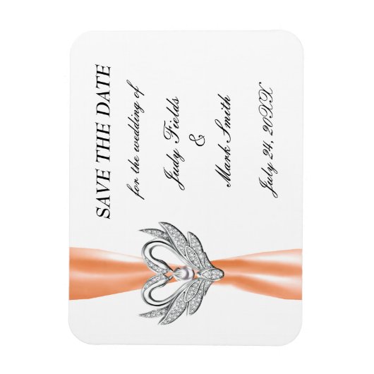 Argent De Ruban Orange Swans Enregistrer Le Magnet (Vertical)