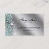 Argent de Teal de zèbre de carte de visite de (Dos)