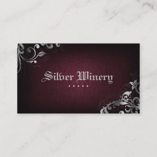 Argent de toile de vin de carte de visite de