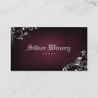 Argent de toile de vin de carte de visite de