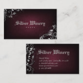Argent de toile de vin de carte de visite de (Devant / Derrière)