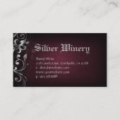 Argent de toile de vin de carte de visite de (Dos)