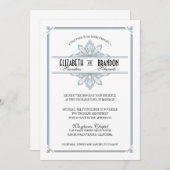 Argent de Vinatge Deco et faire-part de mariage (Devant / Derrière)