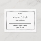 Argent Display carte d'insertion de douche nuptial (Dos)