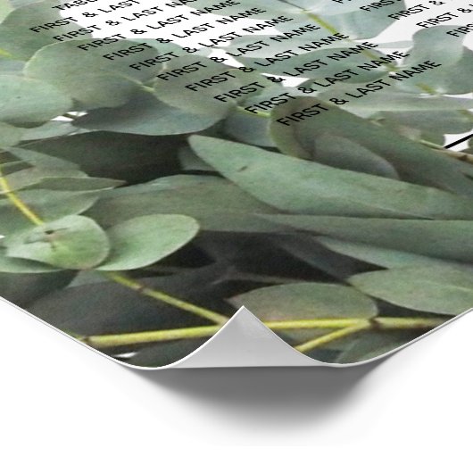 Argent Dollar Eucalyptus Mariage Tableau de siège (Coin)