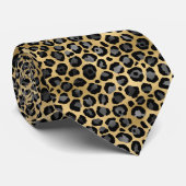 ARGENT D'OR CRAVATE MENS LEOPARD NOIR (Roulé)
