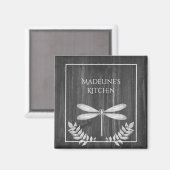 Argent Dragonfly Rustic Magnet (Recto/Verso)