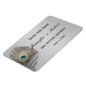Argent Elegance Peacock Mariage Magnet (Côté Gauche)