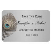 Argent Elegance Peacock Mariage Magnet (Horizontal)