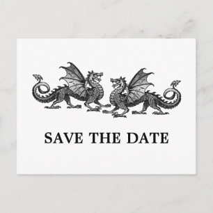 Argent Elegant Dragons Enregistrer la date carte p