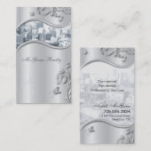 Argent élégant élégant de carte de visite (Devant / Derrière)