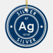 Argent Élément bleu céramique ornement (Devant)