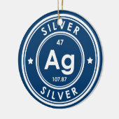 Argent Élément bleu céramique ornement (Gauche)