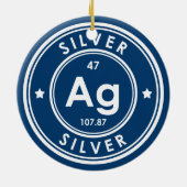 Argent Élément bleu céramique ornement (Dos)